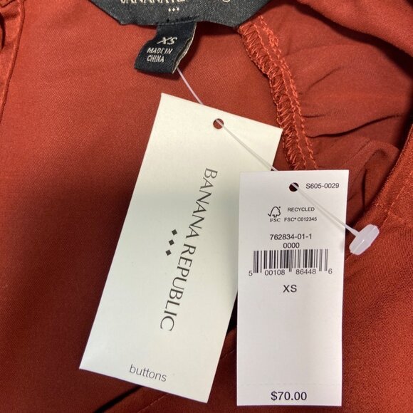 Banana Republic Women’s Terracotta Blouse Sz XS - Picture 6 of 8